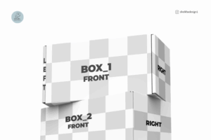 Multiple mailer box packaging mockup for branding and design