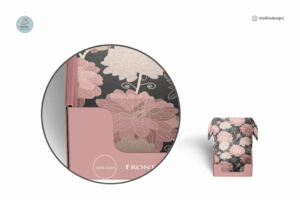 Top view mailing box mockup with realistic packaging design