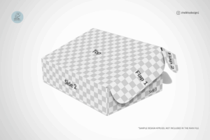 Top-view closed mailing box mockup with editable surface