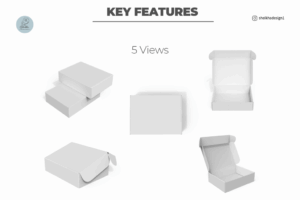 Angled closed mailing box mockup highlighting branding design