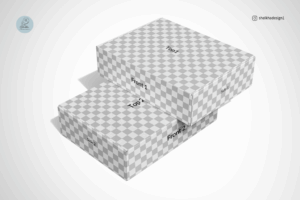 Angled stacked mailing box mockup for professional design showcase
