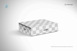 Magnetic gift box mockup front view with soft shadow