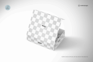 Rectangular magnetic gift box mockup tilted angle