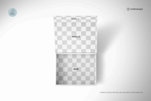 Stack of rectangular magnetic boxes mockup layered composition