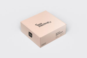 Sqaure cardboard box packaging mockup