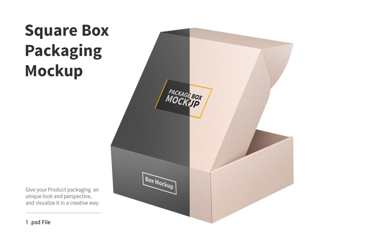 Square Box Packaging Mockup