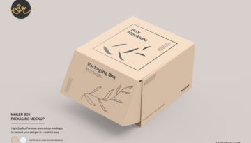 cardboard kraft paper box pacakging mockup