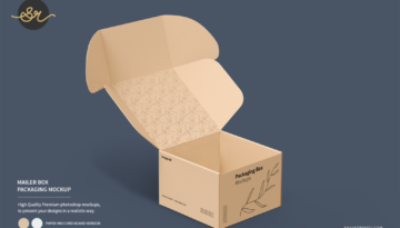 Mailer box packaging mockups
