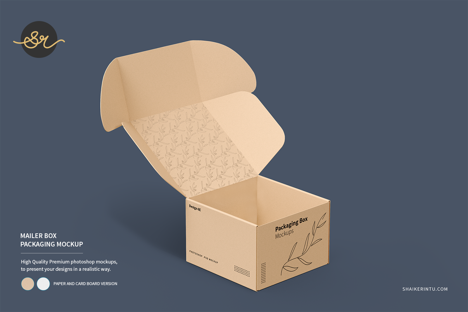 Mailer box packaging mockups