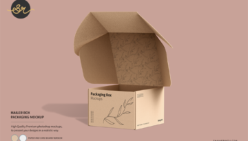 Mailing cardboard box mockup