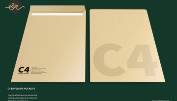 c4 envelope stationery mockups