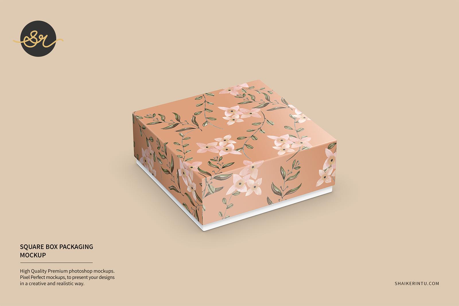 Square Box Packaging Mockup