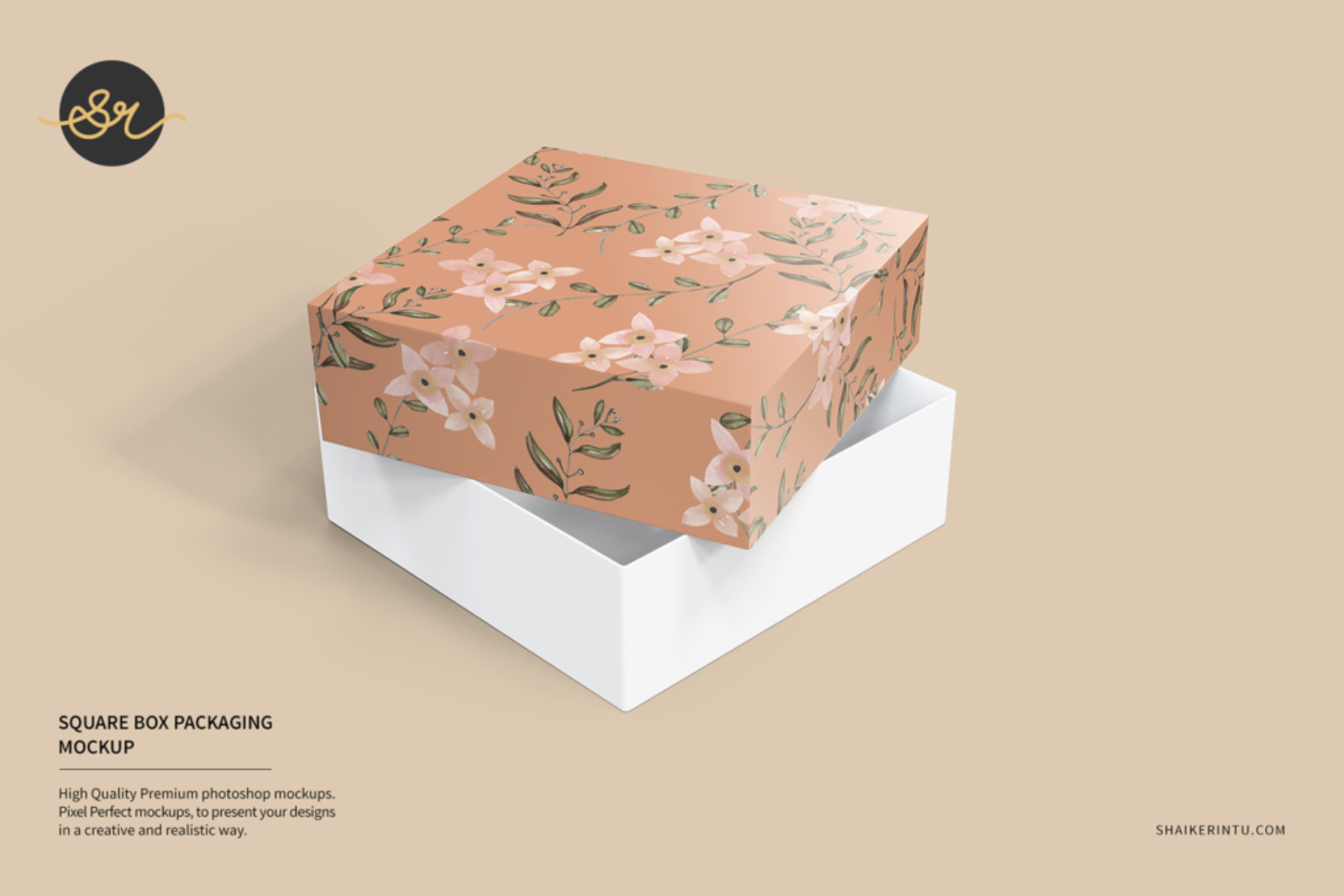 Square Box Packaging Mockup