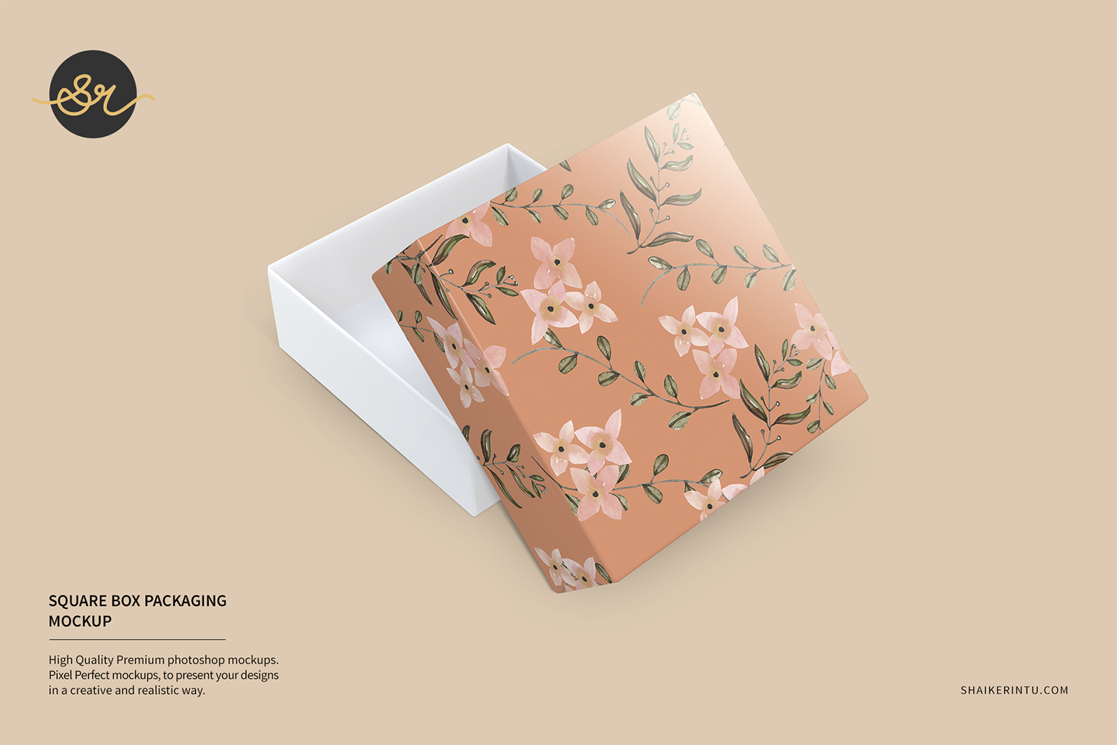 Square Box Packaging Mockup