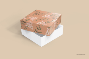 square shape craft paper carton box mockups