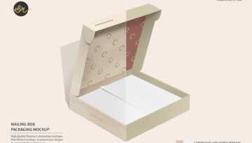 open craft paper box mockup