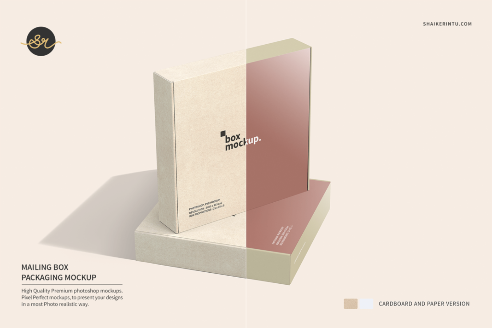 logo design mockup on box