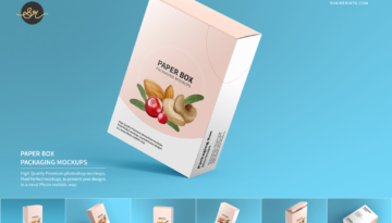 Paper box packaging mockups