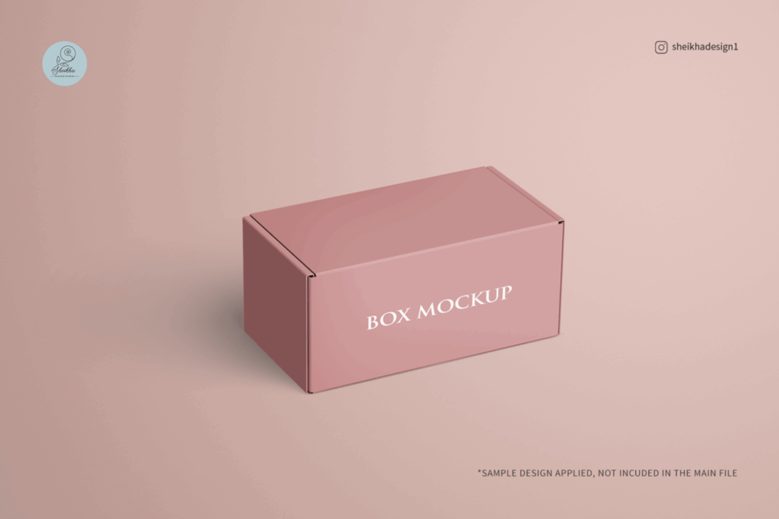 Closed front tuck mailing box mockup in minimal style