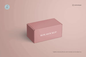 Closed front tuck mailing box mockup in minimal style