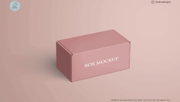 Closed front tuck mailing box mockup in minimal style