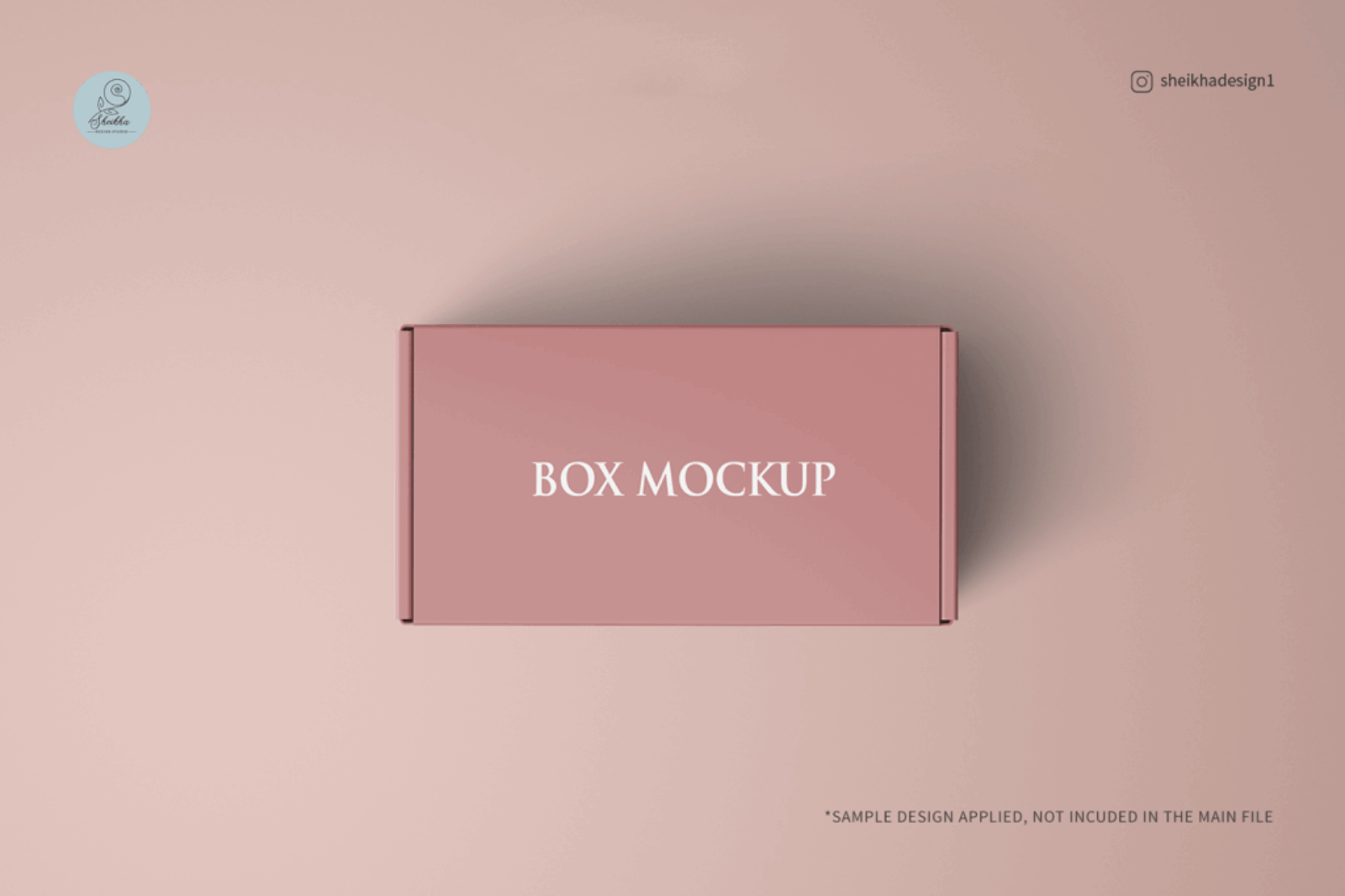 Top view mailing box mockup with realistic packaging design