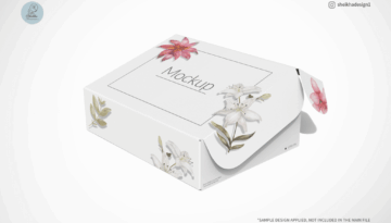Closed mailing box mockup for branding and packaging design
