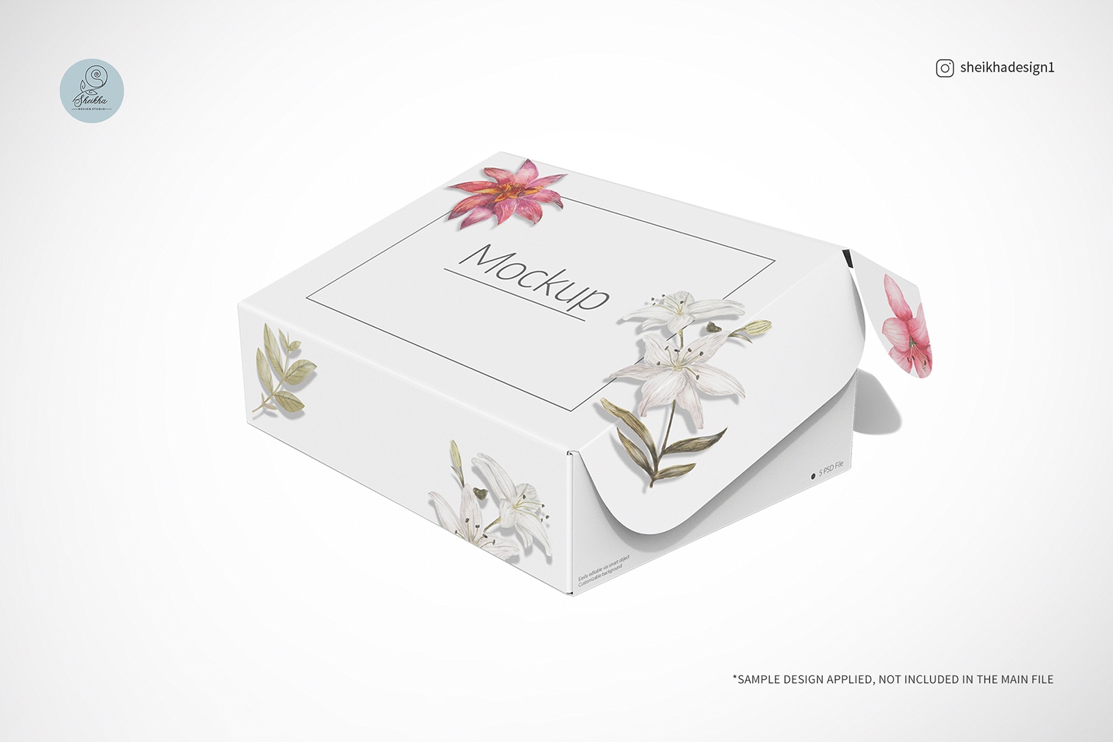Closed mailing box mockup for branding and packaging design