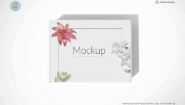 Flat-lay mailing box mockup in top view for branding designs
