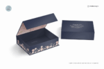 Magnetic gift box mockup top view with closed lid