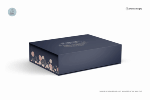 Magnetic gift box mockup front perspective with lid closed