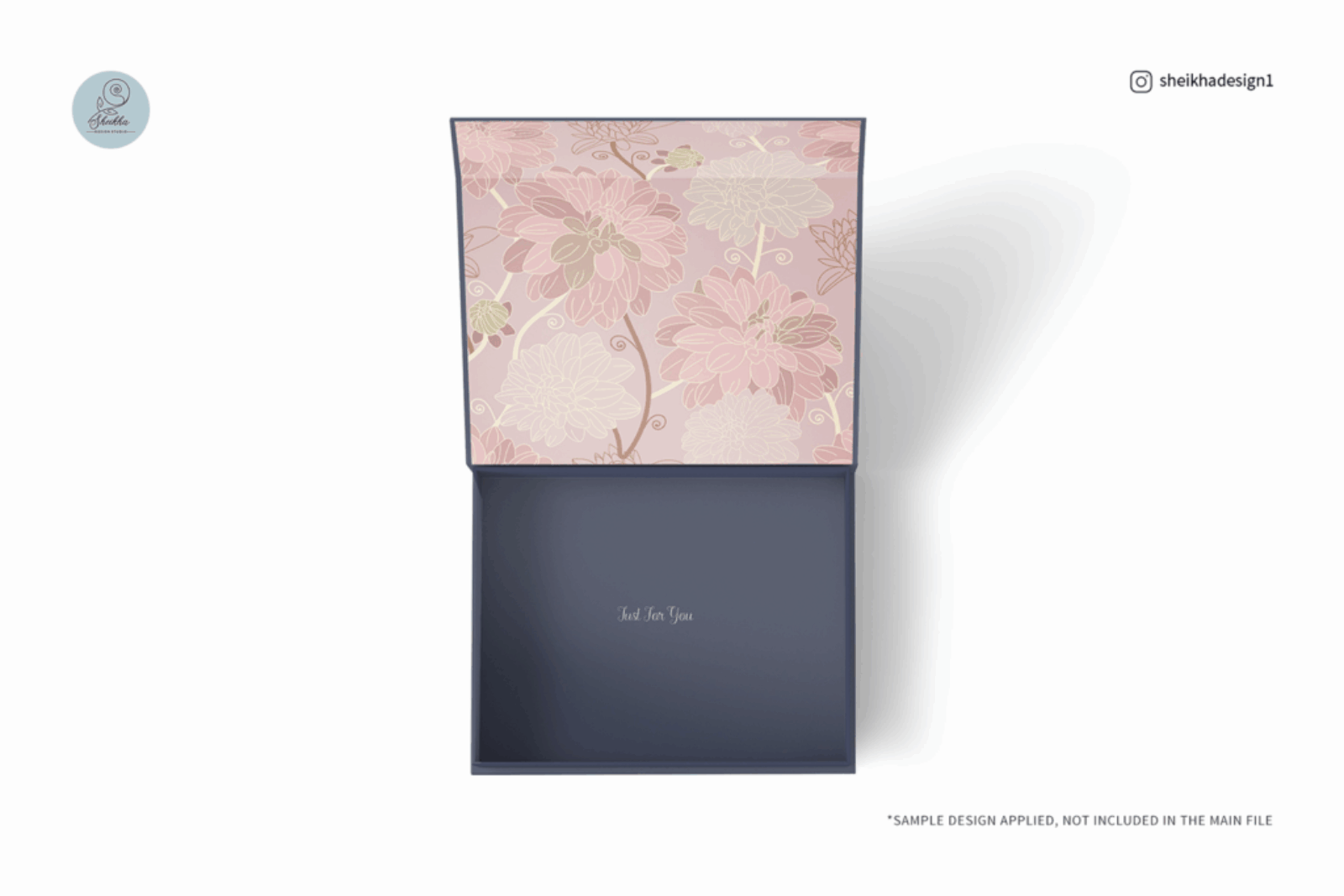 Pair of rectangular magnetic boxes mockup stacked arrangement