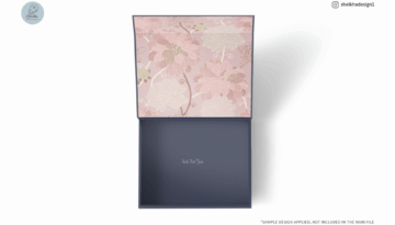 Pair of rectangular magnetic boxes mockup stacked arrangement