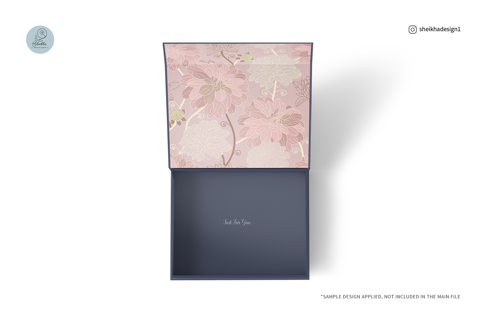 Pair of rectangular magnetic boxes mockup stacked arrangement